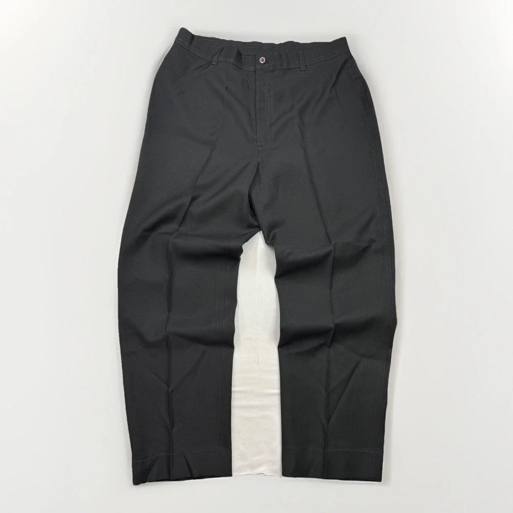 Vintage Levi's Men's Vintage Black Polyester Stretch Pants Gold Tab 36x31 Preppy